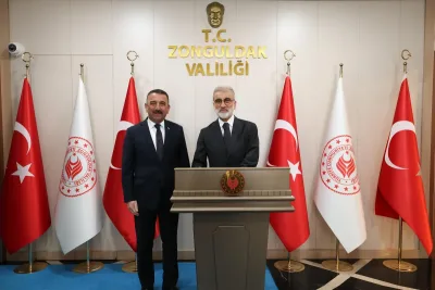 Eski Bakan Taner Yıldız, Zonguldak Valisi Hacıbektaşoğlu’nu ziyaret etti